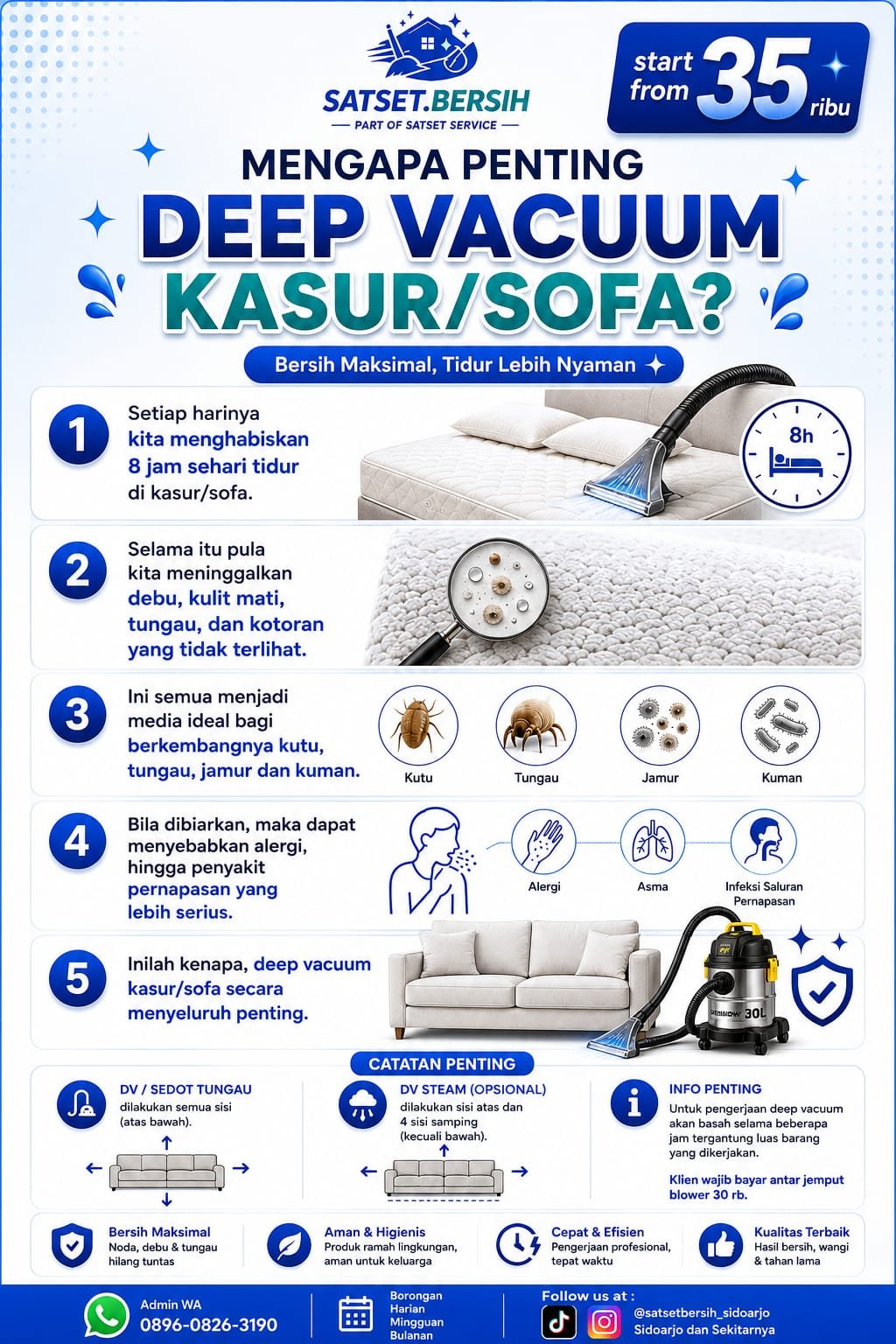 Mengapa penting deep vacuum kasur dan sofa